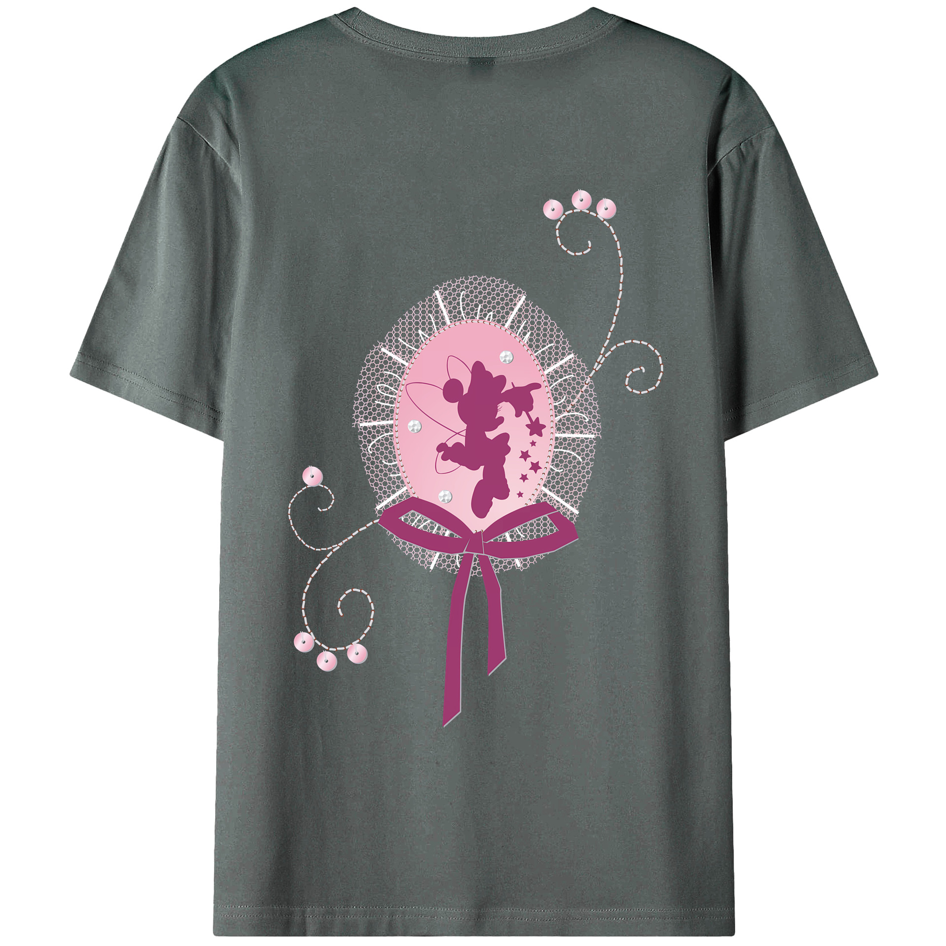（画像用） ミッキーマウス Mickey Mouse 綿100％ メンズ半袖Tシャツ（バックプリント） 通気性